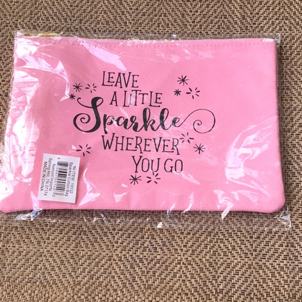Pink cotton pouch